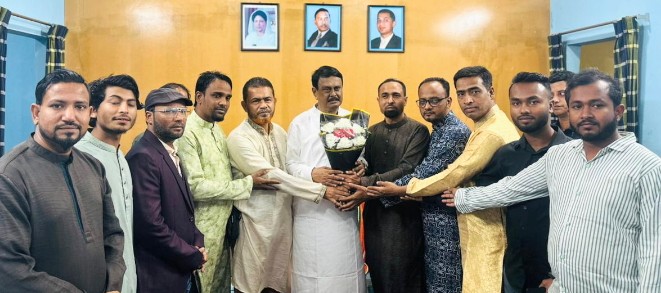 এমপি মিলনের সাথে ছাতক উপজেলা প্রেসক্লাবের নেতৃবৃন্দের ঈদ উপলক্ষে সৌজন্য সাক্ষাৎ