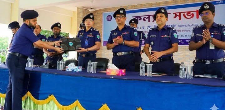 আইন শৃঙ্খলা পরিস্থিতি ভাল রাখায় ছাতক থানার ওসি মিজানুর রহমানের পদক লাভ