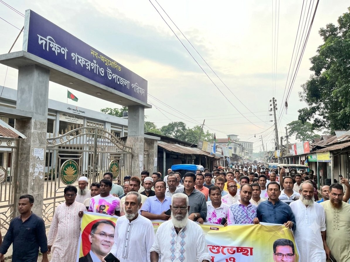 দক্ষিণ গফরগাঁও উপজেলা অনুমোদন  আনন্দ-উল্লাসে গফরগাঁওয়ের জনগণ